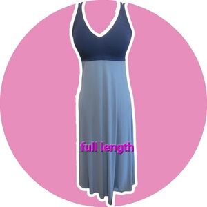 Blue and Navy Full-Length Dress